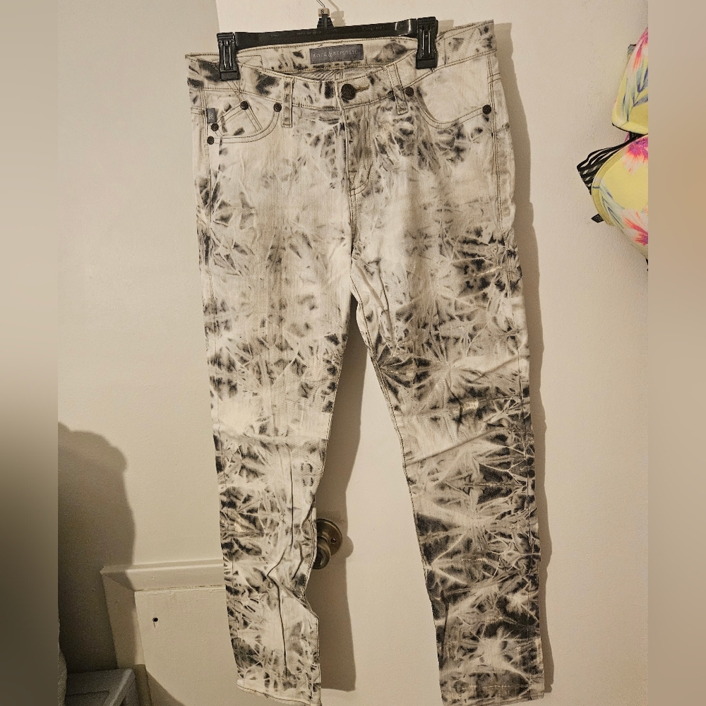 Rock & Republic Black and White Tie-Dye Women Jeans